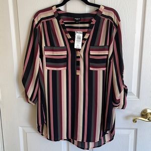NWT Torrid Striped Harper Blouse 💓